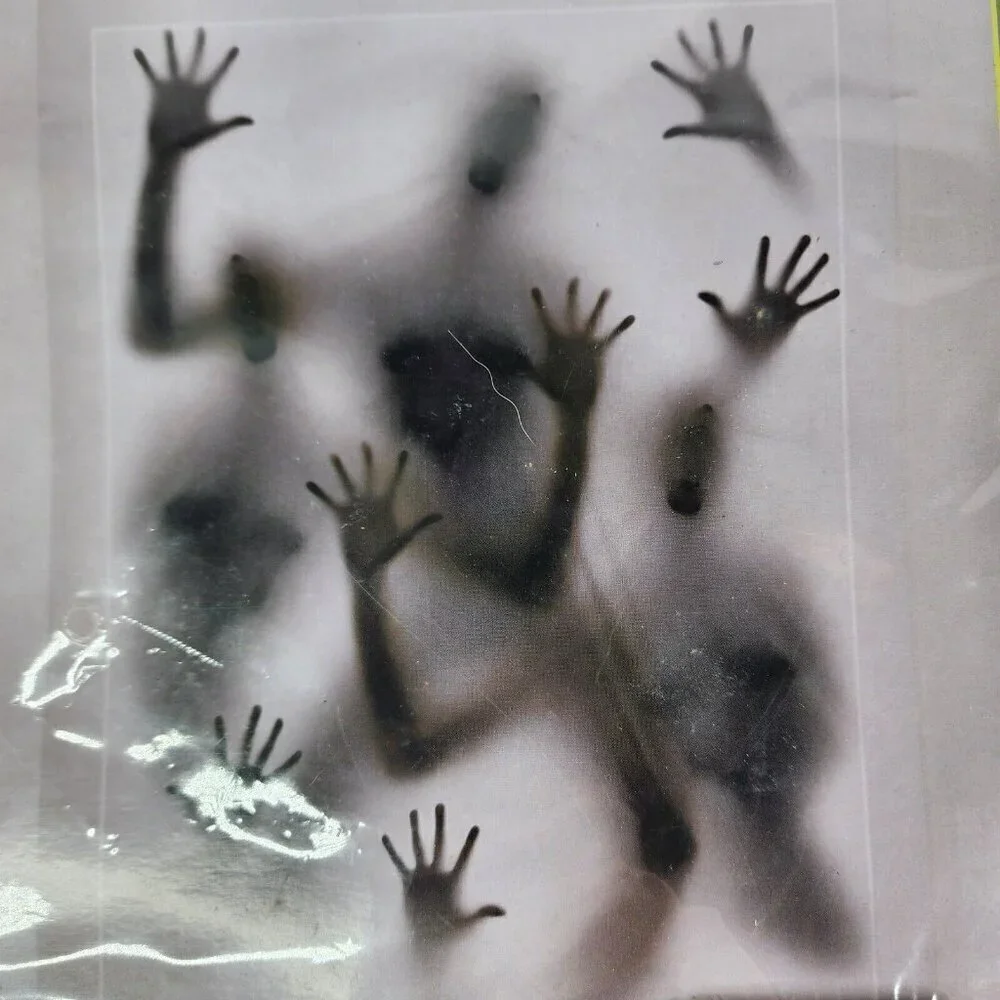 Lot of‎ 3 Spirit Halloween Wall Decor Light Up Lace Panel Morgue Giant Haunted